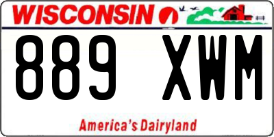 WI license plate 889XWM