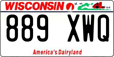 WI license plate 889XWQ