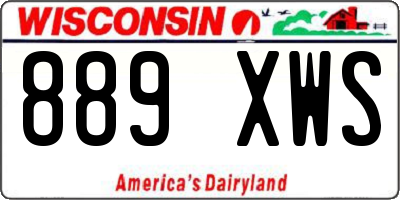 WI license plate 889XWS