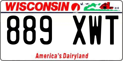 WI license plate 889XWT