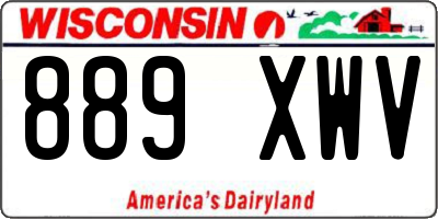 WI license plate 889XWV
