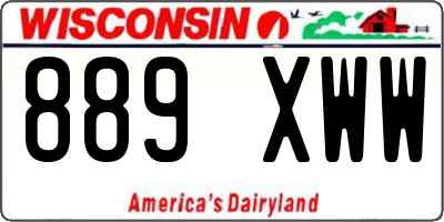 WI license plate 889XWW
