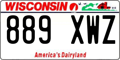 WI license plate 889XWZ