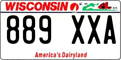 WI license plate 889XXA