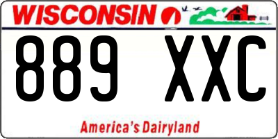 WI license plate 889XXC