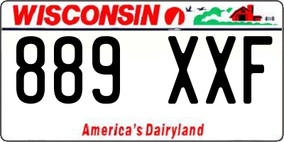 WI license plate 889XXF