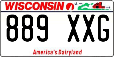 WI license plate 889XXG