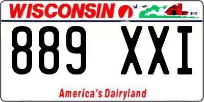 WI license plate 889XXI