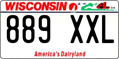 WI license plate 889XXL