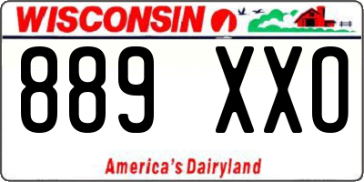 WI license plate 889XXO
