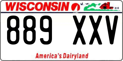 WI license plate 889XXV