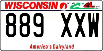 WI license plate 889XXW