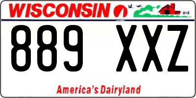 WI license plate 889XXZ