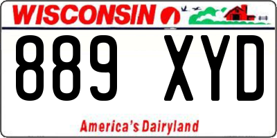 WI license plate 889XYD