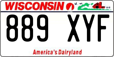 WI license plate 889XYF