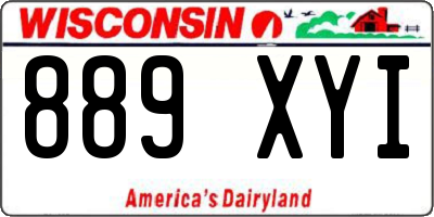 WI license plate 889XYI
