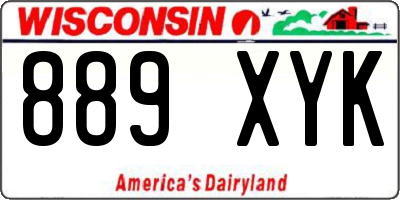 WI license plate 889XYK