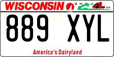 WI license plate 889XYL