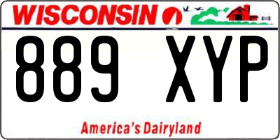 WI license plate 889XYP