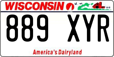 WI license plate 889XYR