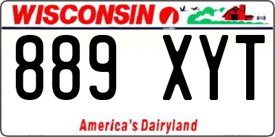 WI license plate 889XYT