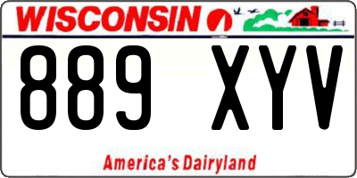 WI license plate 889XYV