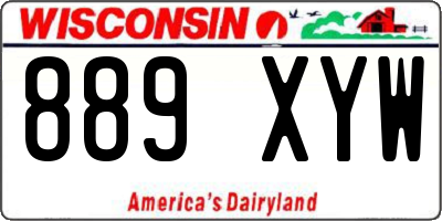 WI license plate 889XYW