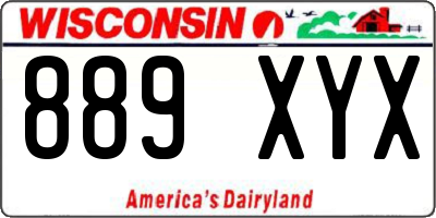 WI license plate 889XYX