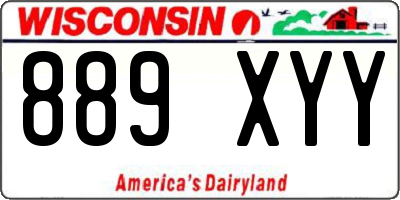 WI license plate 889XYY