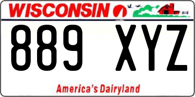 WI license plate 889XYZ