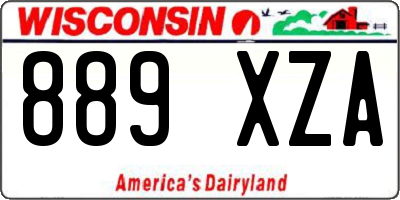 WI license plate 889XZA