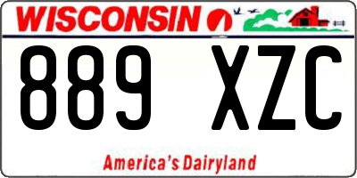 WI license plate 889XZC