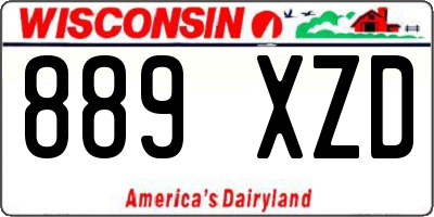 WI license plate 889XZD