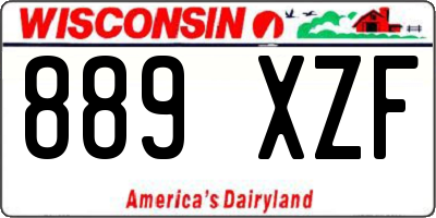 WI license plate 889XZF