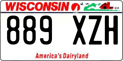 WI license plate 889XZH