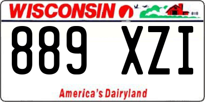 WI license plate 889XZI