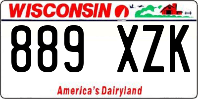WI license plate 889XZK
