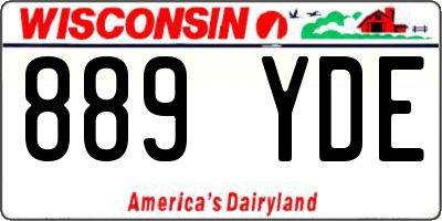 WI license plate 889YDE