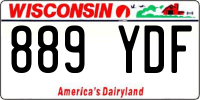 WI license plate 889YDF