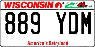 WI license plate 889YDM