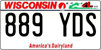 WI license plate 889YDS