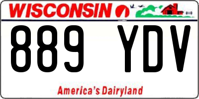 WI license plate 889YDV