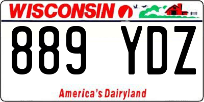 WI license plate 889YDZ