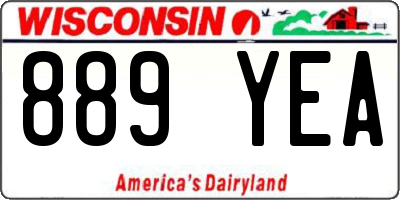 WI license plate 889YEA