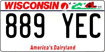 WI license plate 889YEC