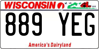 WI license plate 889YEG