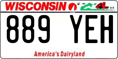 WI license plate 889YEH