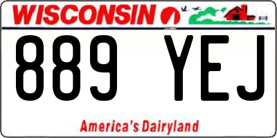 WI license plate 889YEJ