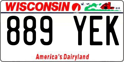 WI license plate 889YEK