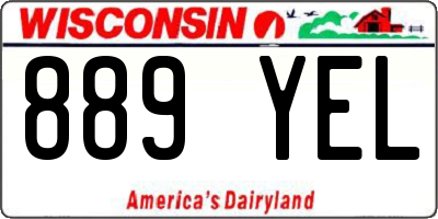 WI license plate 889YEL